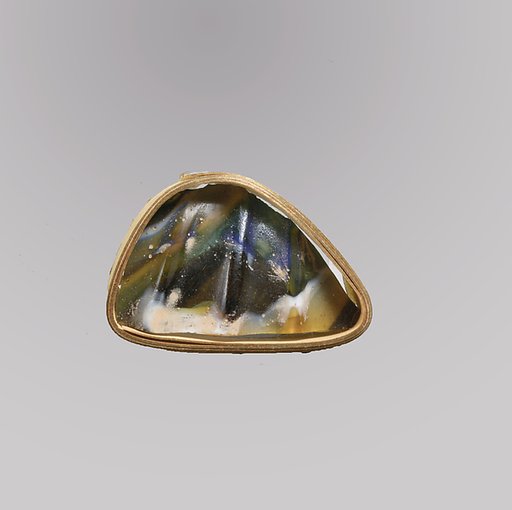 Glass mosaic ribbed bowl fragment