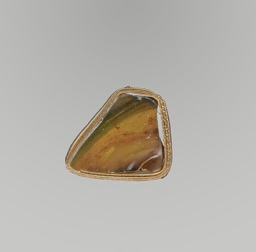 Glass mosaic ribbed bowl fragment