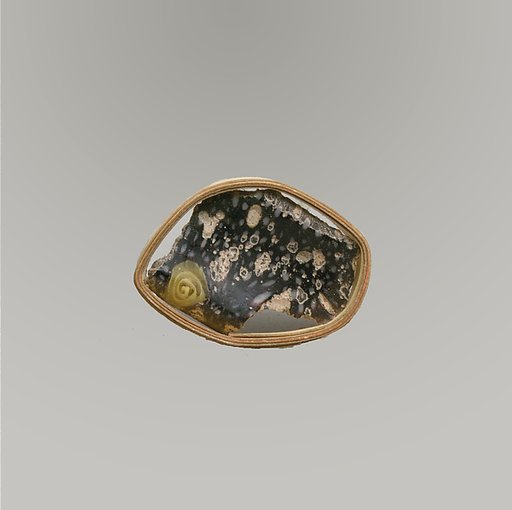 Glass mosaic carinated bowl fragment