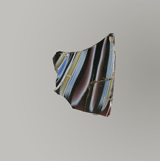 Glass mosaic ribbed bowl fragment