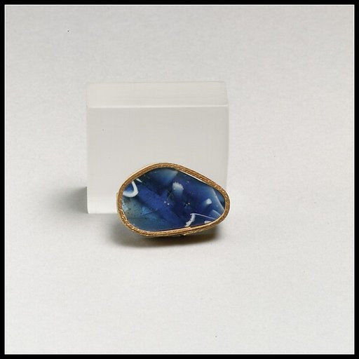 Glass mosaic ribbed bowl fragment