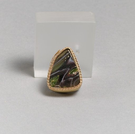 Glass mosaic carinated bowl fragment