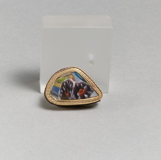 Glass short-strip mosaic fragment