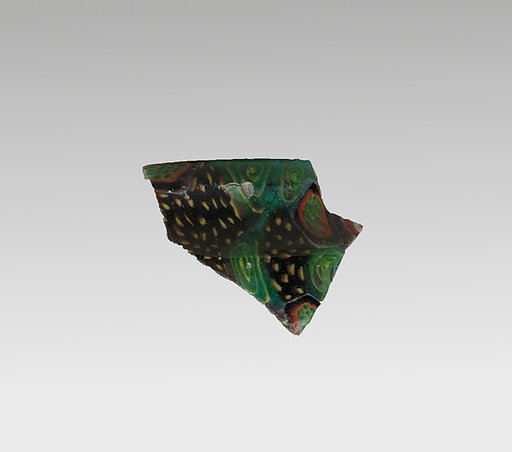 Glass mosaic carinated bowl fragment