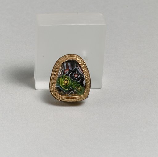 Glass mosaic carinated bowl fragment