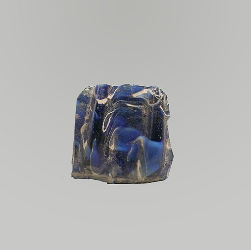 Glass mosaic ribbed bowl fragment