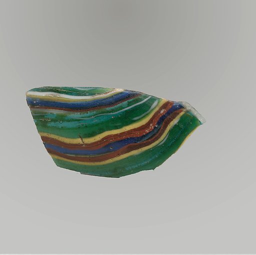 Glass striped mosaic bowl fragment