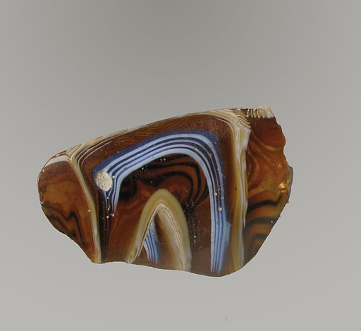 Glass mosaic ribbed bowl fragment