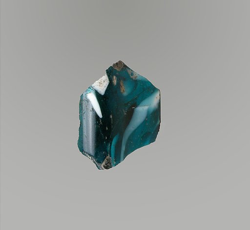 Glass mosaic ribbed bowl fragment