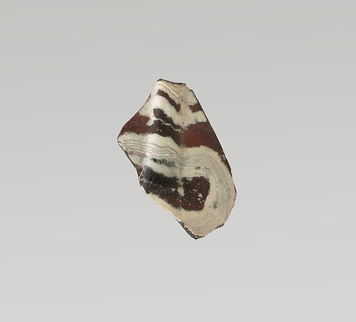 Glass mosaic ribbed bowl fragment