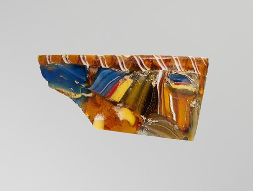 Glass short-strip mosaic bowl fragment