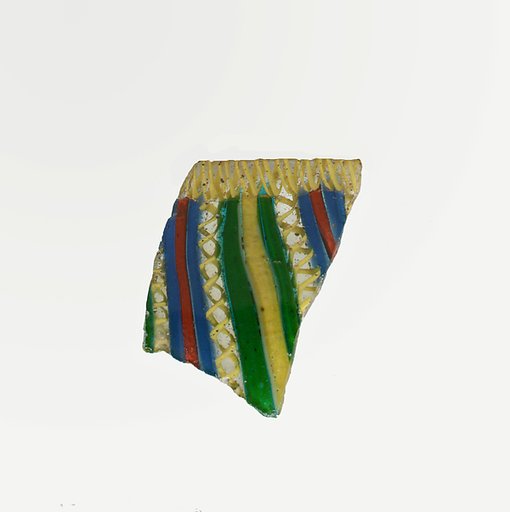 Glass striped mosaic bowl fragment