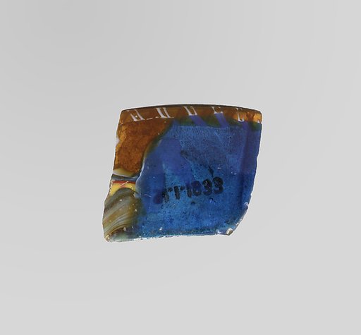 Glass short-strip mosaic bowl fragment