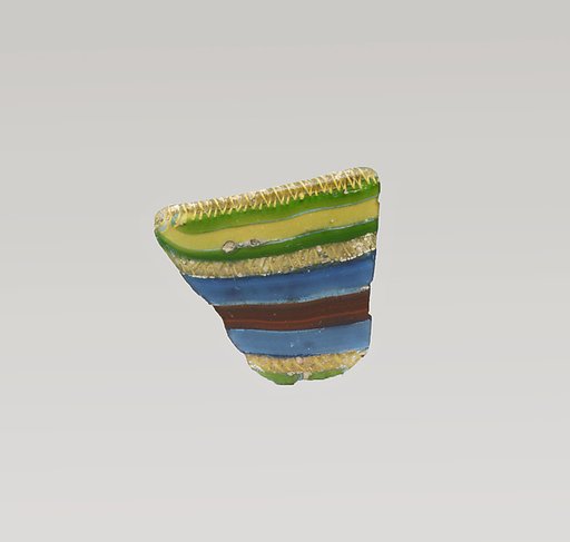 Glass striped mosaic bowl fragment