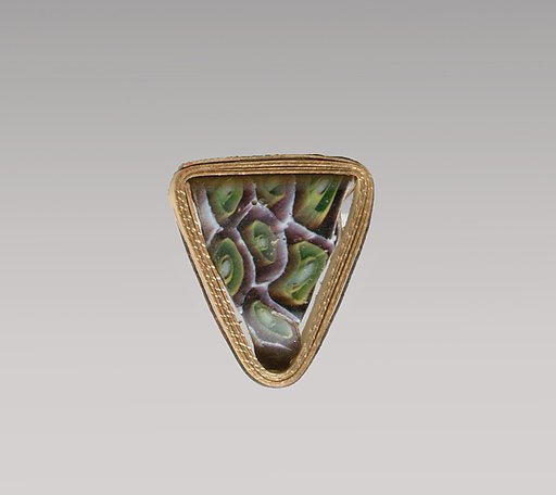 Glass mosaic carinated bowl fragment