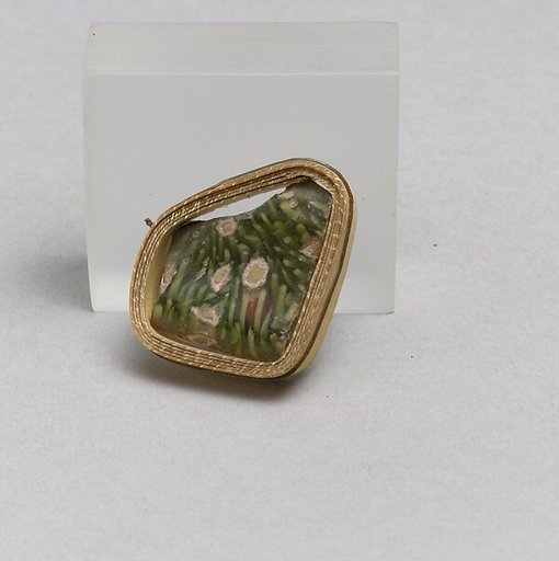 Glass mosaic carinated bowl fragment