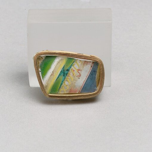 Glass striped mosaic fragment