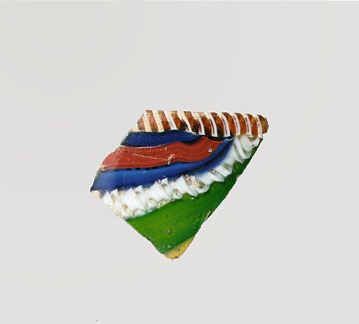 Glass striped mosaic bowl fragment