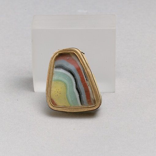 Glass striped mosaic bowl fragment