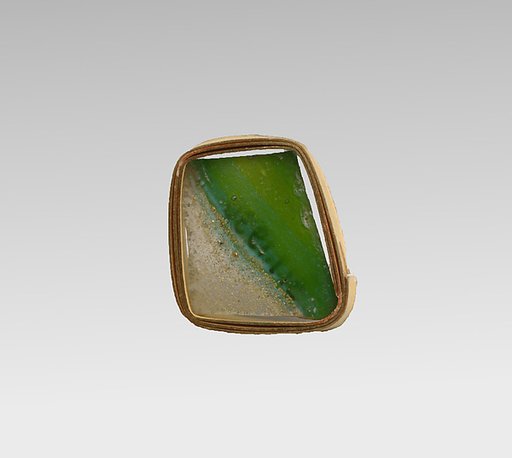 Glass gold-band mosaic bowl fragment