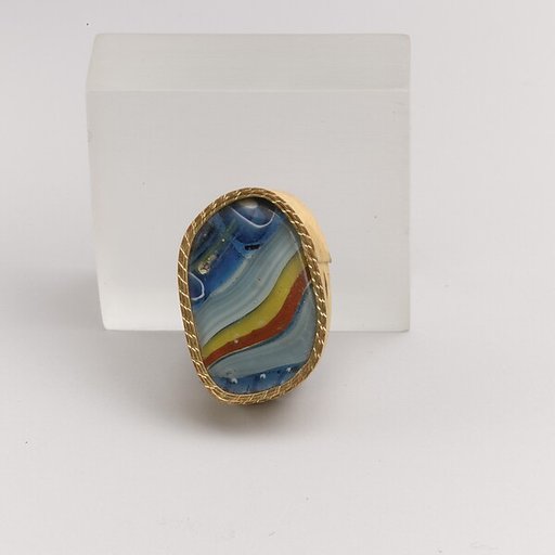 Glass striped mosaic fragment