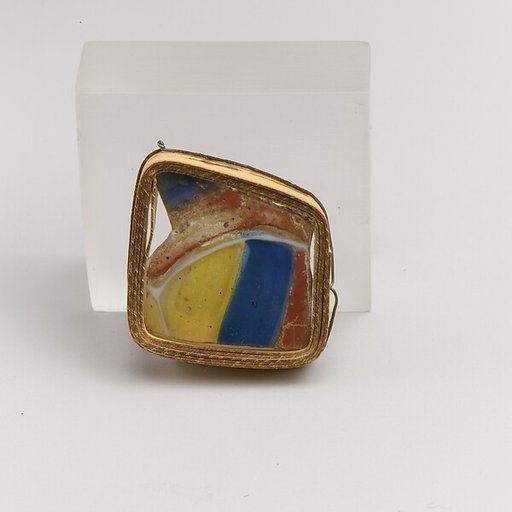 Glass short-strip mosaic bowl fragment
