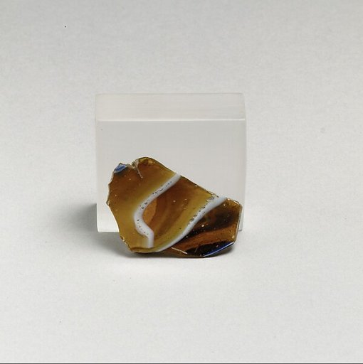 Glass mosaic ribbed bowl fragment