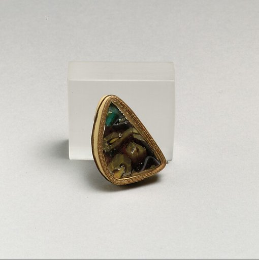 Glass mosaic carinated bowl fragment