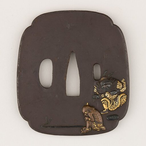 Sword guard (<i>Tsuba</i>) Depicting Skanda (韋駄天図鐔)