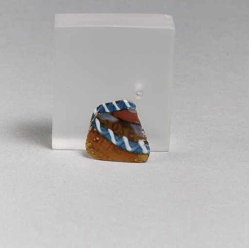 Glass striped mosaic bowl fragment