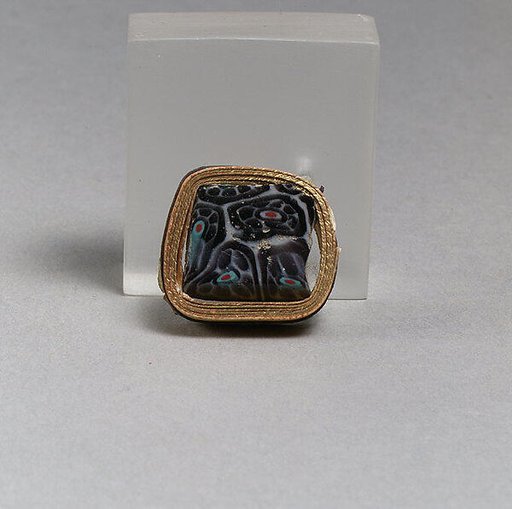 Glass mosaic carinated bowl fragment