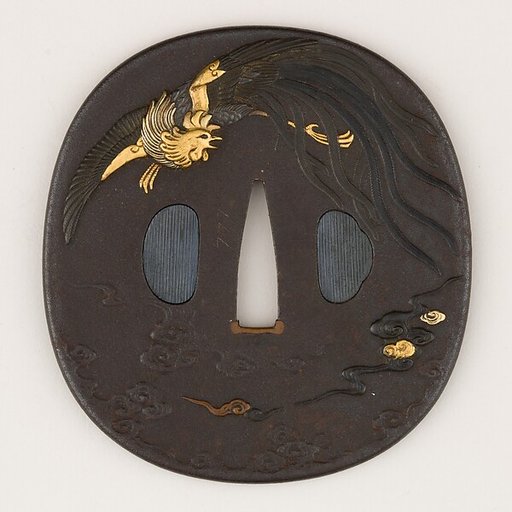 Sword guard (<i>Tsuba</i>) With Phoenix Motif (鳳凰図鐔)