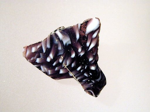 Glass mosaic ribbed bowl fragment