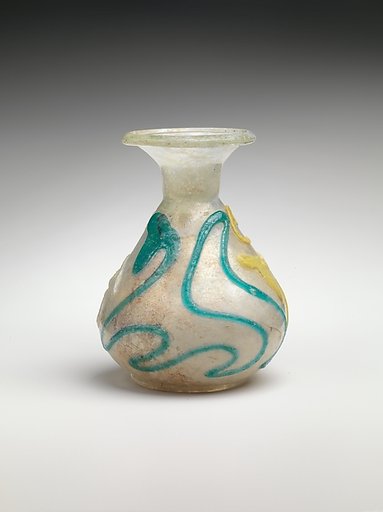 Glass snake-thread dropper flask