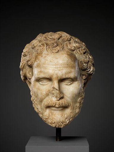 Marble head of Demosthenes