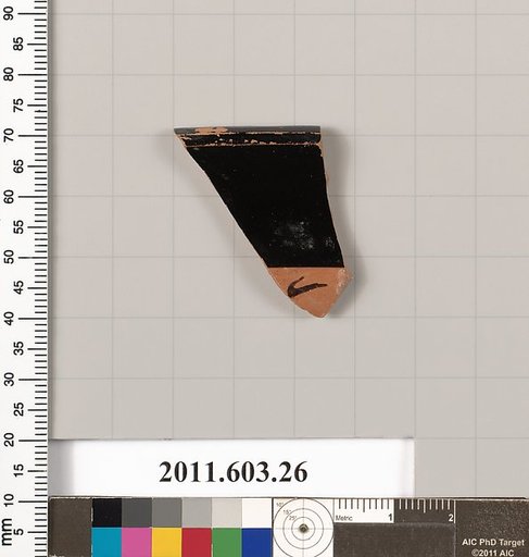 Terracotta rim fragment of a kylix:band-cup