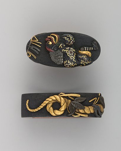 Sword-Hilt Collar and Pommel (Fuchigashira)