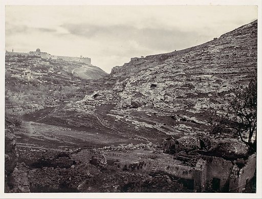 Mount Moriah, Jerusalem, from the Well of En Rogel