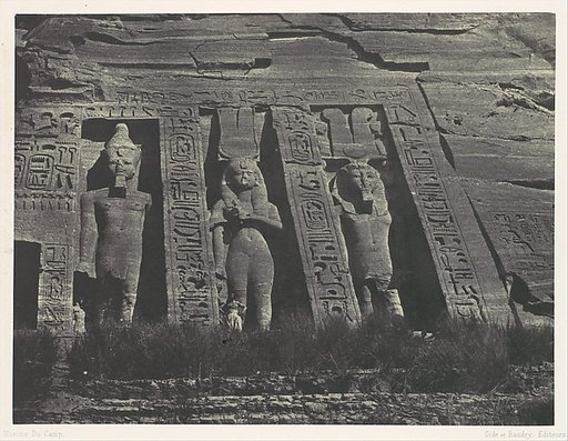 Nubie. Ibsamboul. Partie septentrionale du Spéos d'Hathor