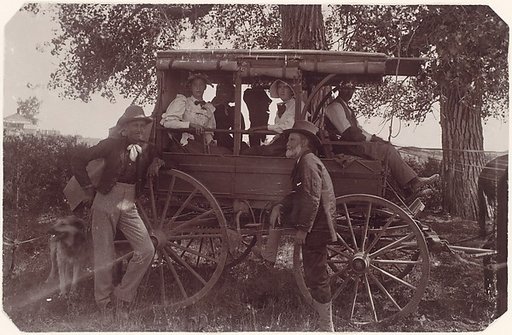 [Group with Horse-Drawn Carriage]