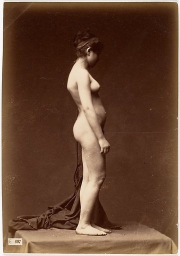 [Young Woman, Nude, Full Figure in Profile]