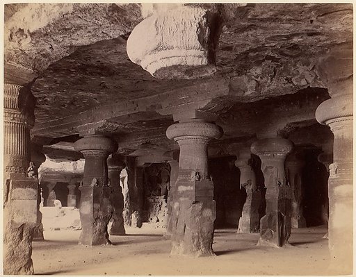 [Pillars in the Monolithic Temple at Elephanta, Near Bombay]