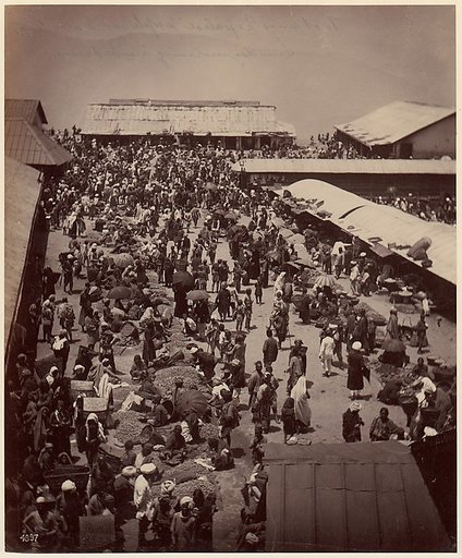 Bhutan and Nepalese People at Darjeeling, Sunday Morning Market Scene