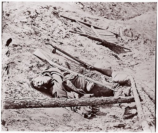 Dead Confederate Soldier at Fort Mahone, Petersburg