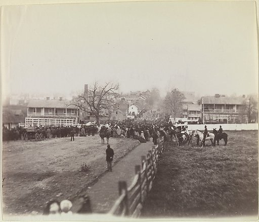 Procession of Troops and Civilians on Way to Dedication of Soldiers' National Cemetery, Gettysburg, Pennsylvania