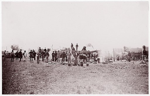 [Unidentified Company of Soldiers and Civilians (?) in Field]