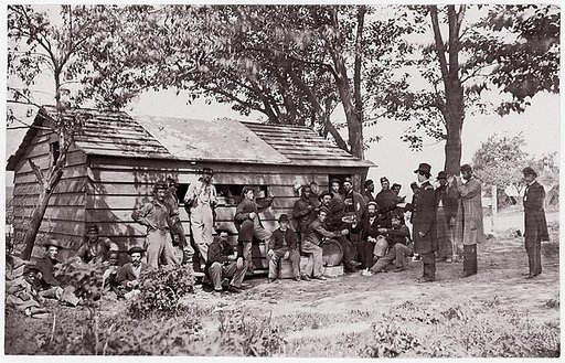[Group of Union Officers and Soldiers at a Sutler's Store]