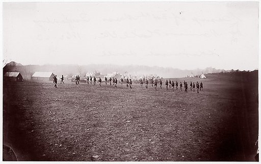Camp of 34th Massachusetts Infantry, Miner's Hill, VA.  Skirmish Drill.