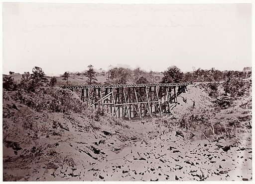 [Confederate Trestle Work on Southside Railroad, Virginia]