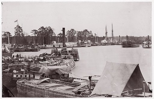 [Barges, Steamers, and Transports, White House Landing, Pamunkey River, Virginia]